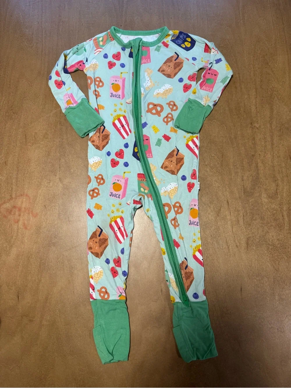 Little Sleepies Snack-Print Footed One-Piece